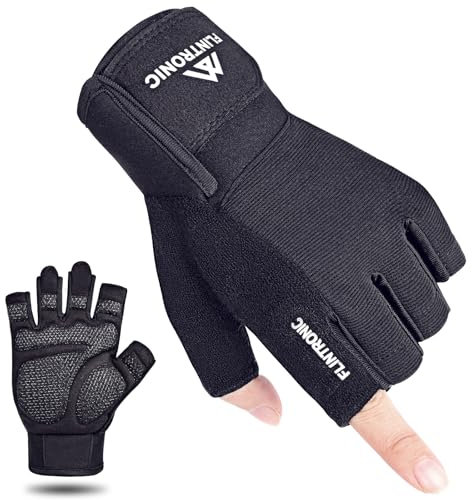 flintronic Gants Musculation, Gants de Fitness Homme et Femme, Gant de Gym Antidérapants, Gant d'haltérophilie Rembourrée en Silicone, Respirants, pour Entraînements, Gym, Cyclisme, Gymnastique - M