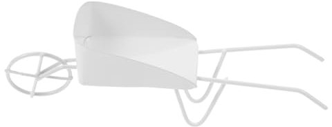 DIYEAH Miniatur Vintage Schubkarre Aus Metall Robuste Dekoration Für Puppenhäuser Und Mikro-landschaften Vielseitiger Foto-requisite Für Garten-szenen Weiß