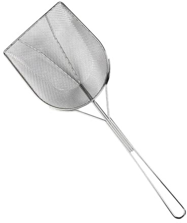 Écumoire à Carrée pour Friteuse, Passoire à de Cuisson, Louche à Friture, Cuillère à Fente, écumoire à à Mailles Fines pour Friteuse, L