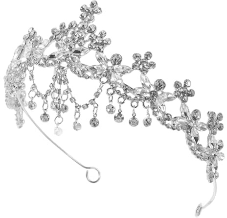 WOONEKY Luxuriöse Braut Tiara Silber Königliche Hochzeitskrone Edles Strass Brautkopfschmuck Festlicher Brautschmuck für Damen und Mädchen für Hochzeit und Party
