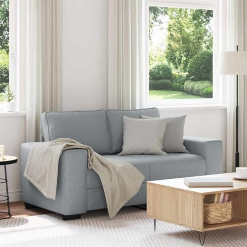 Massbinet 2-Sitzer-Sofa mit Schlaffunktion Klappsofa Schlafsofa Bequemes Geeignet Für Wohnzimmer Büro Lounge Zimmer Schlafzimmer Hellgrau 120 cm Stoff