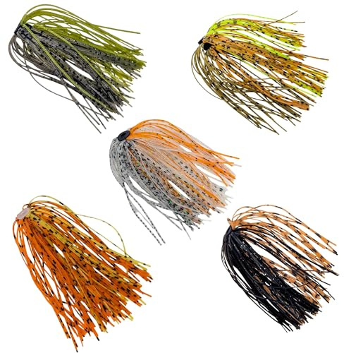 Zite Fishing Skirts Sortiment | 5 Stück | Silikon-Fransen für Jighaken & | Köder-Tuning | Mehrfarbige Ersatz-Skirts mit Gummiring für Barsch & Zander | Jig-Zubehör zum Raubfischangeln