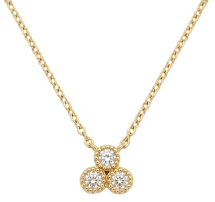 Suzan Gold Drei Zirkonia Halskette Rund 925 Sterling Silber Damen vergoldet filigran elegant minimalistisch Kette nickelfrei Geschenk Damenkette