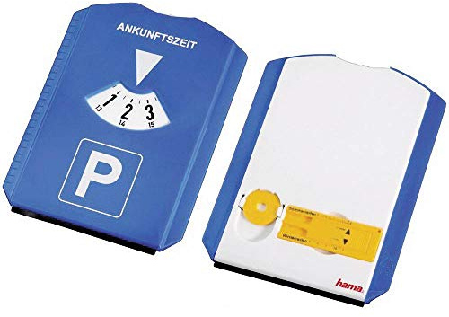 Hama 00083958 Multifunktions-Parkscheibe, Kunststoff, B120 x H155 x T8 mm, blau