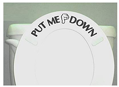 (DOWN) - PUT ME DOWN Decal Bathroom Toilet Seat Vinyl Sticker Sign Reminder for Him (free glowindark switchplate decal) stickerciti Brand