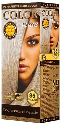 Color Time Tinte Permanente en Gel Color Rubio Frio 85| Enriquecido con Jalea Real y Vitamina C | Coloracion Permanente para el Cabello I 100 ML