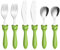 Exzact Cubertería Infantil 6pz para niños de Acero Inoxidable - 2 x Cena Cuchillo, 2 x Cena Tenedor, 2 x Cena cuchar - Libre de BPA, apta para lavavajillas, 2 años + (Rana x 6)