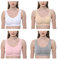 JOJOANS 4er-Pack BH Bralette Die ultimative Komfort-BH gepolstert-Nahtlose Unterstützung Komfort Sport Stretch Aktion Freizeit Hochwertige Unterwäsche, White Nude Pink Light-grey, S