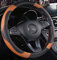 Istn Unisex Sport Stil Kontrast Farbe rutschfeste Schweiß gute atmungsaktive PU Kunstleder 38 cm Auto Lenkrad Abdeckung Orange
