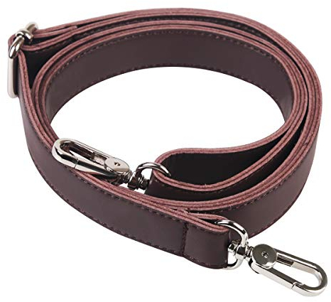 Leder Schultergurt BOMKEE 61 Zoll Universal Ersatz einstellbar mit Metallwirbel Haken für Schulter Crossbody Bag Aktentasche Messenger Bag Geldbörse Schultertasche Handtasche Straps (Braun)