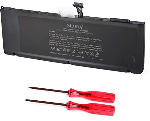 SLODA A1382 A1286 Laptop ersetzen Akku für 15 MacBook Pro 8,2 9,1 (Anfang Ende 2011 Mitte 2012) [Li-Polymer 10.95V 7200mAh/78.84Wh]