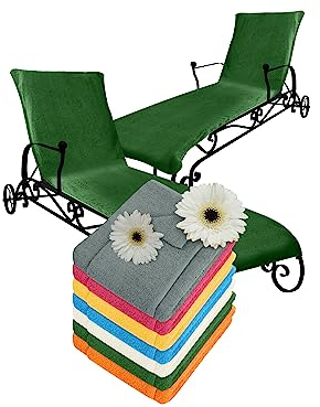 Dyckhoff Doppelpack Schonbezüge mit Kapuze - für Gartenstuhl oder Gartenliege 277.1716, Gartenliege, grün
