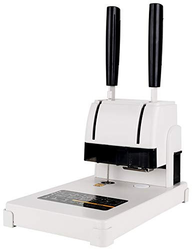 Hanchen Elektrischer Hefter und Locher, Desktop-Heißschmelzbindemaschine, 30 mm Lochstanzer für Finanzdokumente/Rechnungen