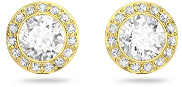 Swarovski Angelic Ohrstecker, Rund, Weiss, Goldlegierungsschicht