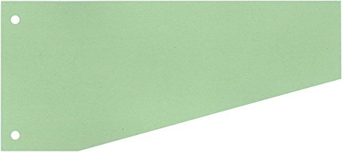 Wekre Trennstreifen, Karton (RC), 190 g/m², 2fach Lochung, 24 x 10,5/5,5 cm, grün (100 Stück), Sie erhalten 1 Packung á 100 Stück