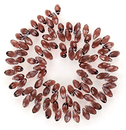 200pcs Czech 12mm Faceted Teardrop Briolette Crystal Glass Beads Pendant Drop Bulk Burgundy Red