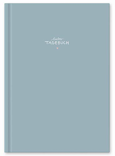 Liebes Tagebuch, großes Notizbuch und Tagebuch für Erwachsene, Mädchen und Jungen, liniert, 120 Seiten, 80 g Recyclingpapier weiß, Hardcover 18x24,5cm mit Linien, Blau, Rosa, Rose, Weiß