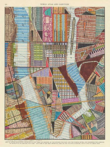 Sentirsi a casa TELA-FRAMED-con-AMERICANO-BOX-Mappa-Moderna-di-New-York-II-Galapon-Nikki-Maps-Fine Art-stampa-su legno-cornice-Verticale-29x22_in