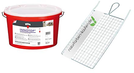 Keim Innotop 12,5L – Sol-Silikatfarbe für innen inkl. Rollsieb, diffusionsoffene Wand- & Deckenfarbe, mineralisch matte Innenfarbe für Neu- & Renovierungsanstriche