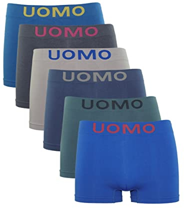 Channo Boxer Uomo Morbidi ed Elasticizzati: Mutande Senza Cuciture Traspiranti - Confezione da 6, Multicolour D, L