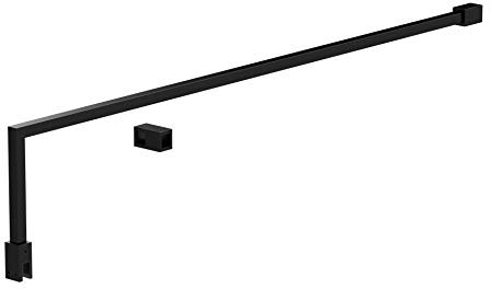 Nuie FIX024 Extra Modern Bathroom Wetroom Screen Support Bar Kit, 150mm, Matt, Satin Black
