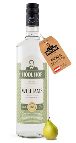 Hödl Hof Williamsschnaps 1,0L I Fruchtig feiner Williams-Christ-Birnenbrand I Hochwertiger Schnaps mit Williams Christ Birne aus eigenen Obstgärten I Edle Spirituose 38% vol