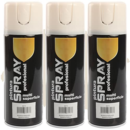 H HANSEL HOME Pintura Spray Blanco Perla 400 Ml - Pack de 3 Unidades
