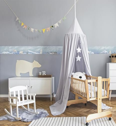 MyMaxxi | Kinder Bordüre | Arktis 600 x 20cm | WandKinder Bordüre Wandtattoo | Tapetenbordüre aus Tapetenvlies | Dekoration für Kinderzimmer Spielzimmer