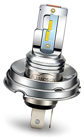 Ruiandsion Ampoule de phare LED P45T H5 R2 jaune DC 10-30 V super lumineuse CSP 4SMD Chipsets LED pour phare avant de voiture moto