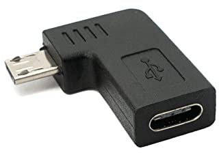System-S USB 3.1 Adapter Typ C Buchse zu 2.0 Micro B Stecker Winkel Kabel in Schwarz