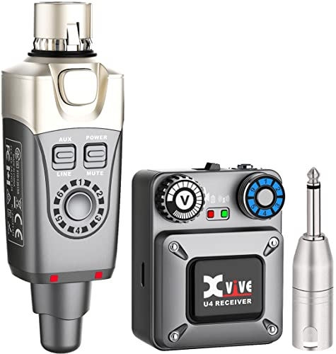 Xvive U4 In-Ear Monitor Sistema Inalámbrico Sistema IEM Profesional para Estudio, Actuación en Vivo, Ensayo de Banda (Receptor and transmisor)