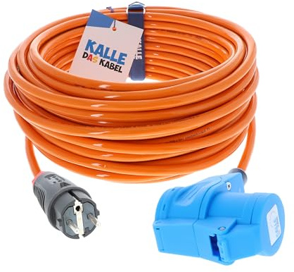 CEE Adapterleitung Kalle Blue Extreme Signal SCHUKO auf CEE Winkelkupplung 3G 2,5mm² 10 Meter