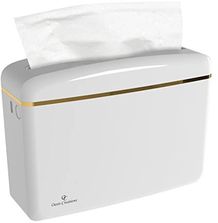 Oasis Creations Dispensador de Toallas de Papel de Mano multipliegue para encimera, dispensador de una Sola Hoja, Color Blanco Brillante