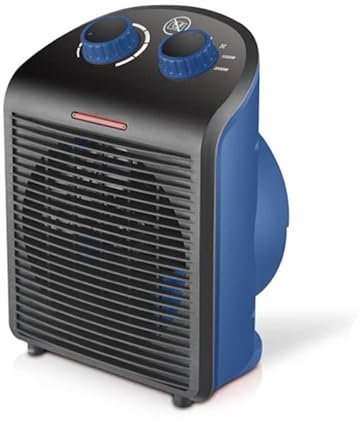Virsus Termoventilatore Hermes portatile 1000-2000 watt 3632, misura 19x13x25 cm, basso consumo, 2 livelli di potenza, scaldino elettrico scaldabagno con funzione Caldo e Freddo, Vari Colori (blu)