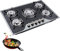 Built-in Gas Cooktop, 5 Burners Hob Cooker, Stainless Steel, Tempered Glass Gas Stove, Automatic Pulse Ignition 770 x 510 (30.3 x 20)