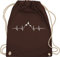 Shirtracer Turnbeutel Rucksack - Symbol und Zeichen Outfit - Herzschlag Berge - Unisize - Braun - bergverliebt stoff bergmenschen beutel wanderfreunde baumwoll bergmotiven kordel ekg mit berg wandern