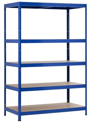 Orion91 Modulares Regal aus Stahl mit 5 verstellbaren Einlegeböden, für den privaten und professionellen Gebrauch, 180 x 120 x 60 cm, 1250 kg