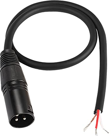 MEIRIYFA Bare XLR Cable, XLR Male to Bare End Cable Gold Plated XLR 3 Pin Male Connector Replacement Audio Cable for DJ/PA Amplifier Subwoofer (0.5M)