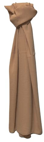 M'ABAYA ÉLÉGANCE PURE Luxus Jazz Krepp Hijab aus 100% Polyester - Nicht-transparent, pflegeleicht, mit makellosem Finish - 200cm x 75cm - Made in Turkey (Karamell)