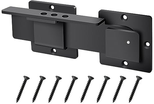 Elesunory Cerradura de puerta con agujero para candado, 1 paquete, aleación de aluminio resistente de 3.5 mm, pestillo de puerta ajustable para puerta corredera abierta, puerta al aire libre, valla de