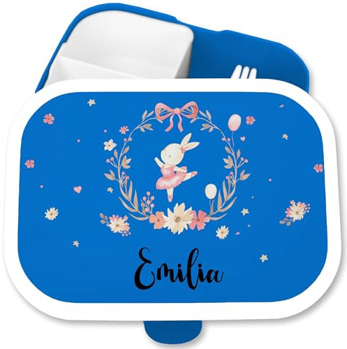 Brotdose Kinder Campus für Mepal - Brotbox süßer Hase Vesperdose Hasen Jausenbox Langohr Lunchbox Bunny I Ostern - 750 ml - Blau - kindergarten mädchen personalisierte rabbit rabbits brotzeitbox