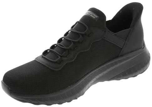 Skechers Bobs Squad Chaos Daily Hype, Sneaker für Herren, zum Hineinschlüpfen, Schwarz/Schwarz, 39 EU