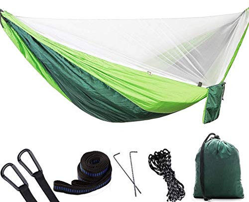 QTANZIQI Hamac Portable pour 2 Personnes avec moustiquaire - Idéal pour Une Utilisation en extérieur et en intérieur