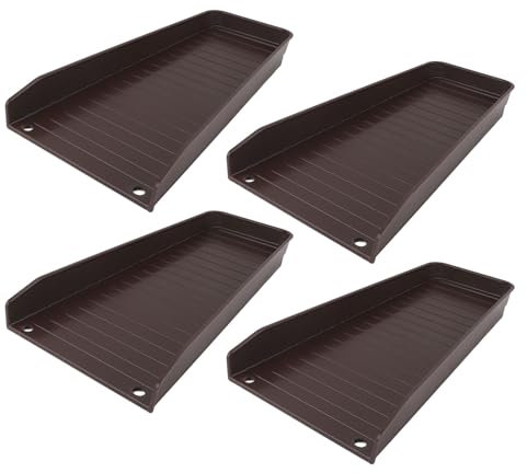 Gutter Splash Guards Downpipe Extension, Ladder Design Downward Facing Rain Gutter Downspout Splash Block 4pcs Plastic for Water Drainage (Brown)