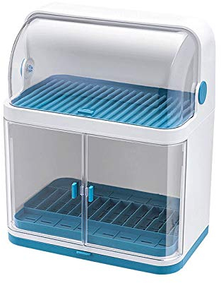 Estante para Platos de Cocina, Caja de Almacenamiento de vajilla, Armario de plástico, escurridor de Platos domésticos con Tapa