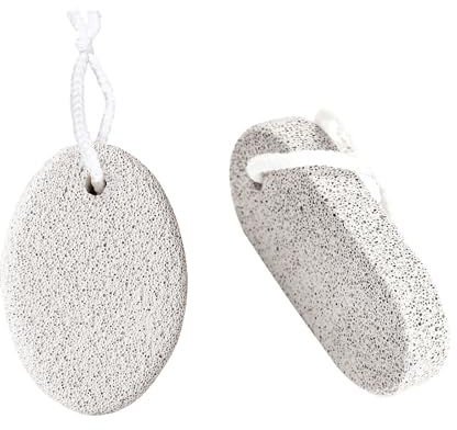 JCUGSBS Bimsstein-Set – natürliche Lava Bimssteine – Lavastein-Schrubber und Fußfeile – Peeling und entfernt Harte, abgestorbene Haut – weiße Stein-Set (2 Stück)