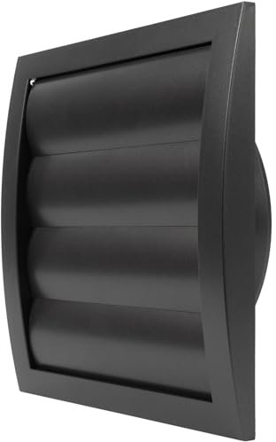 Vent Systems Ø150 mm / 6 Inch - Anthracite Air Vent Plastic Cover - Louvered Outdoor Opening Flap Vent Built - in Pest Guard Screen HVAC for Home Improvement