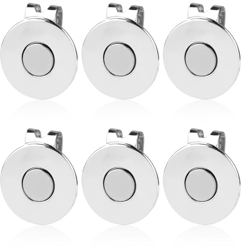 XIHIRCD 6 Stück Golf Magnetisch Hut Clip, Magnetischer Ballmarker Metall Starker Magnet Golfball Marker Halter für Golf-Hüte Mützen Hosen Handschuhe Gürtel Golf-Zubehör (Silber)