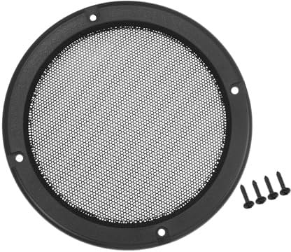 Partuto 5 Car Speaker Grills Cover Mesh Round with Screws Black - 1 Pcs Replacement