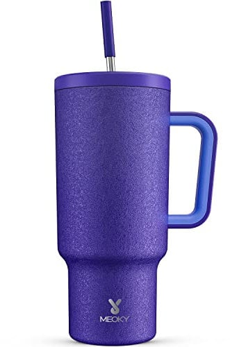 Meoky 1182ml Tumbler with Straw and Lid, 40oz Tumbler with Handle, Insulated Stainless Steel Travel Mug Water Bottle, 100% Leak-Proof, Cold for 34 Hours or Hot for 10 Hours (Offshore)